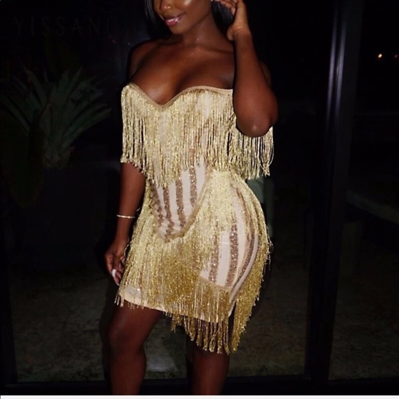 Dresses & Skirts - Becca Fringe Sequin Glitter Tassel Dress Boutique